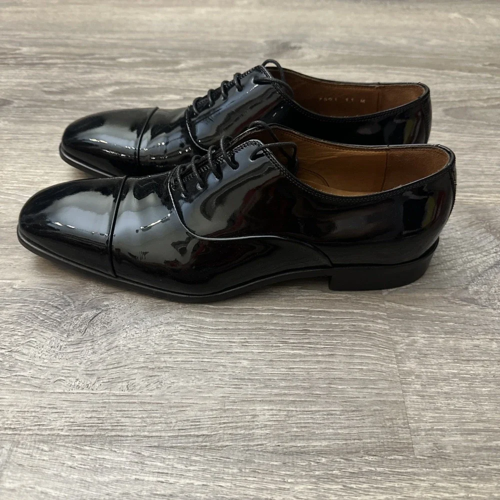 Massimo Matteo Firenze Cuoio (Hand Made Italy) Black Leather Men's 11 Cap Toe